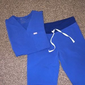 Denim FIGS XS top & XS petite pants